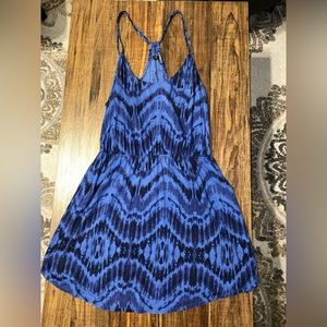 Express Blue Tie Dye Razor Back Dress Women’s Size L